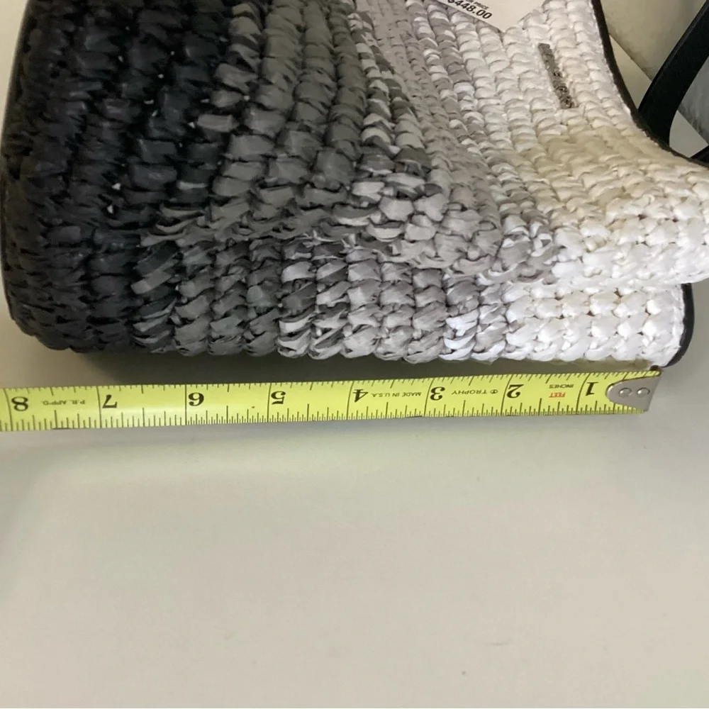 Michael Kors Ombre White to Black Woven Shoulder Bag
